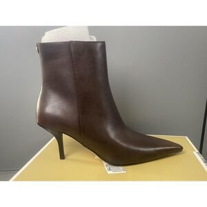 Michael Kors Heels Boots Womens Size 8.5 Brown Ankle Heeled Leather Bootie